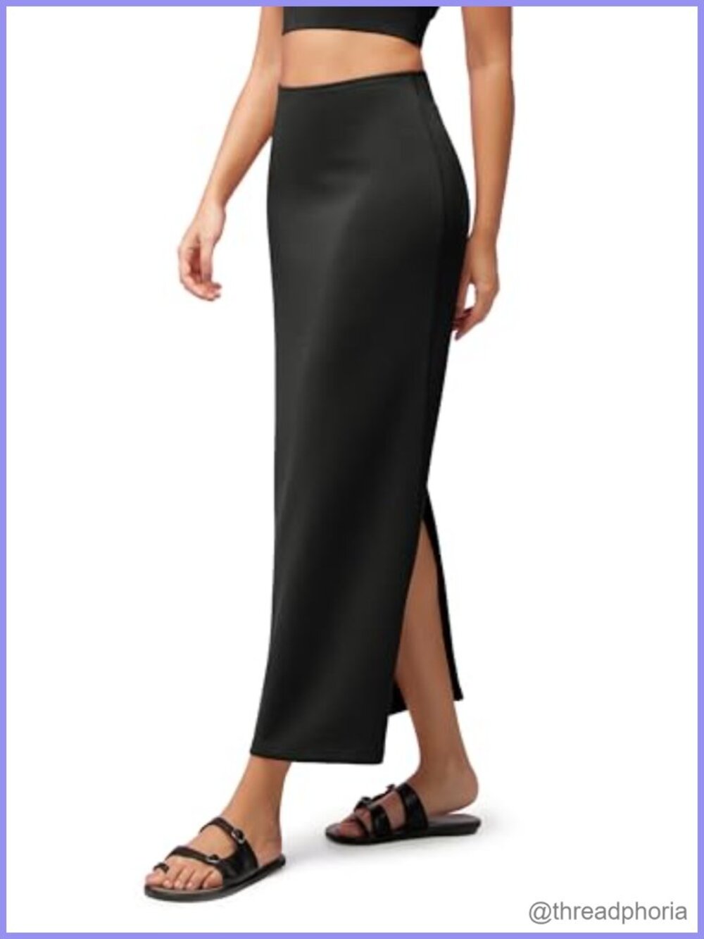 Modal Soft High Waist Maxi Pencil Skirt Back Slit